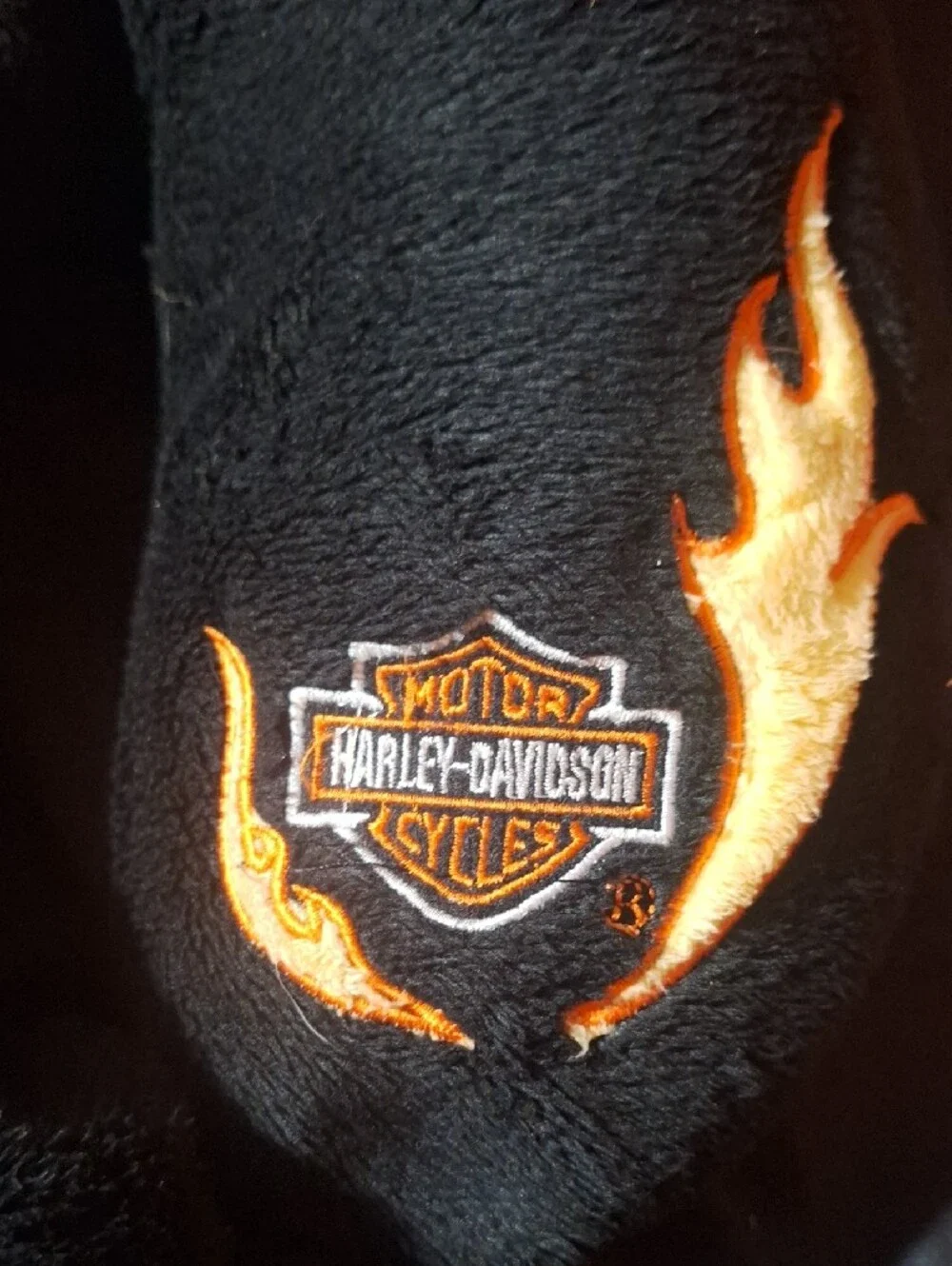 Harley-Davidson Black Neck Pillow with Orange Flame Patch